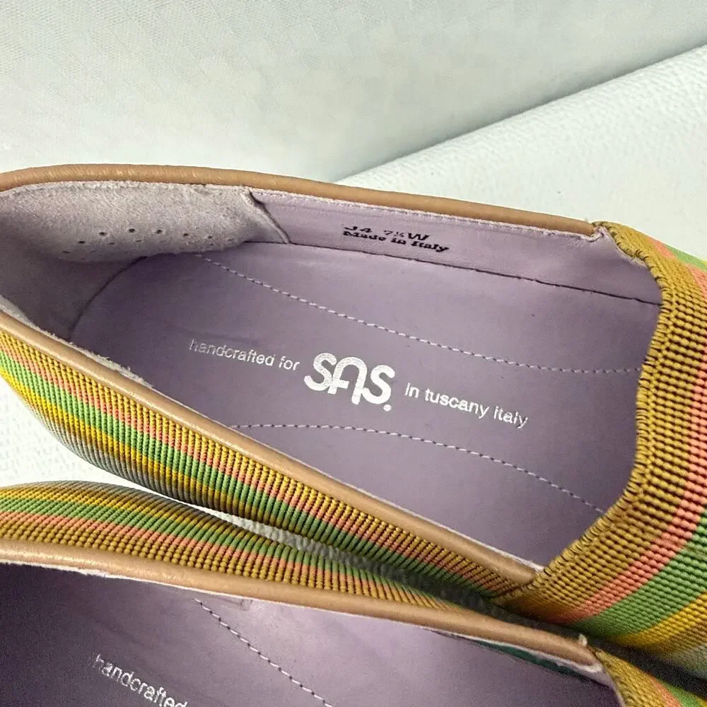 SAS Becky Wedge Espadrilles Women’s 7.5 Wide Italy Multicolored Comfort Shoes